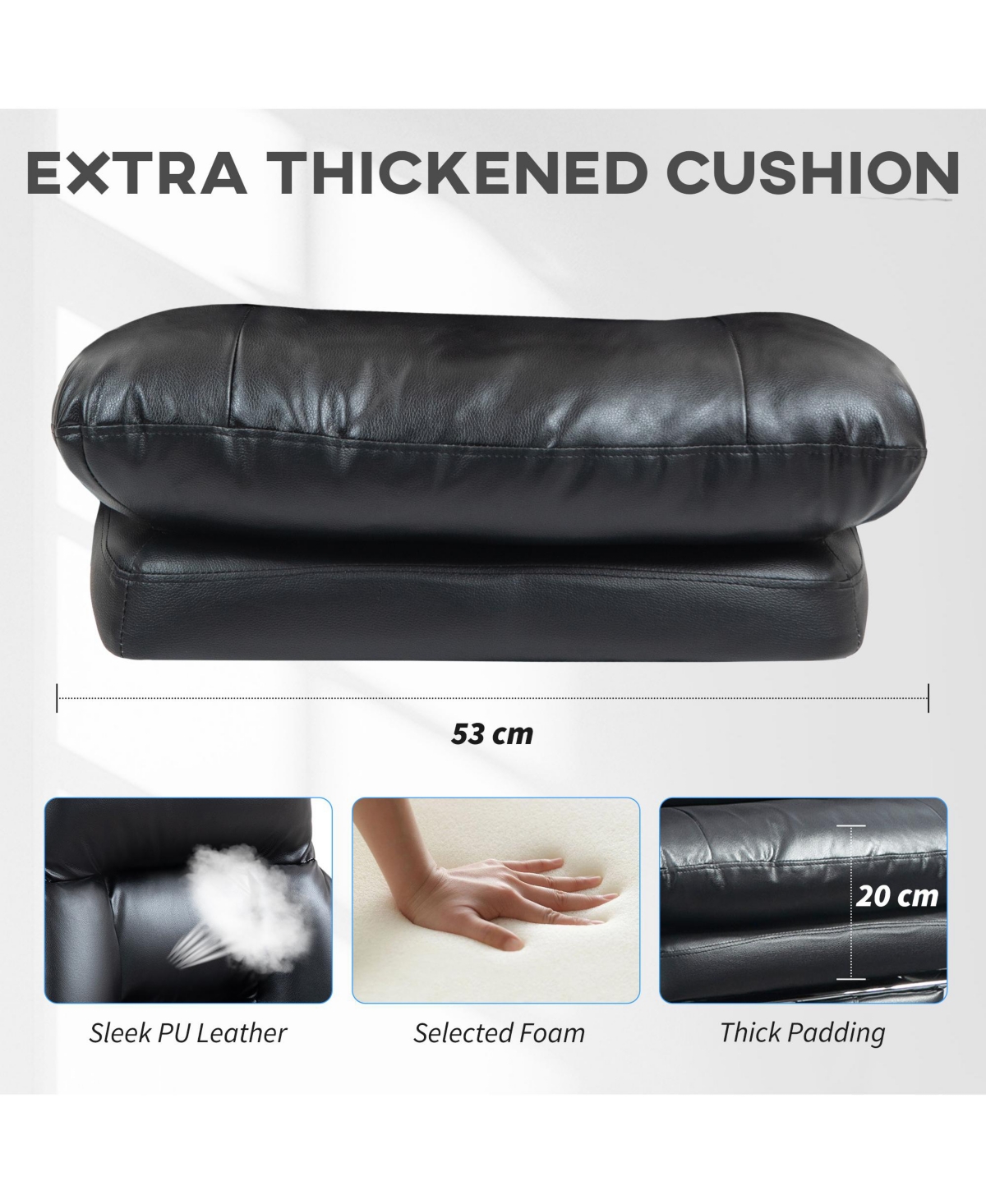 Homcom Overstuffed Office Chair, Reclining Computer