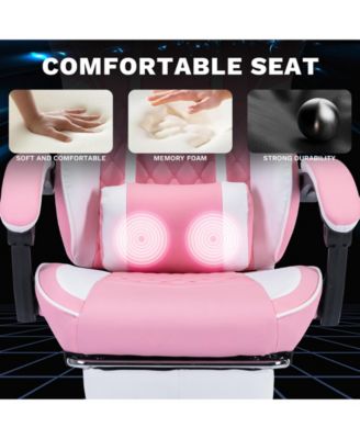 Leather Backrest Recline 90 ° - 135 °  Gaming Chair