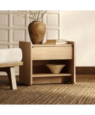 Hazel Oak Manufactured Wood 1-Drawer 1-Shelf 15.5" H End Table and Nightstand