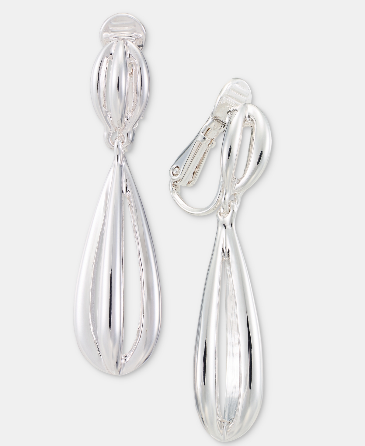 Anne Klein Openwork Dome Clip-On Linear Drop Earrings