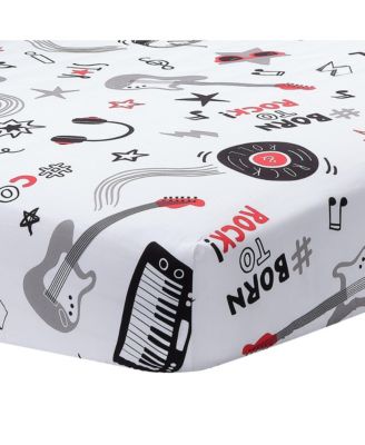 Baby Rock Star Musical Instruments 3-Piece Crib Bedding Set - Gray
