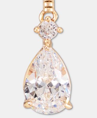 Cubic Zirconia Linear Drop Earrings