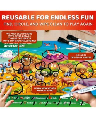 Busy Book Handwriting Practice for Kids - Search & Find - Activity Cards for Kids 3-8 – Reusable Mats with Dry-Erase Marker