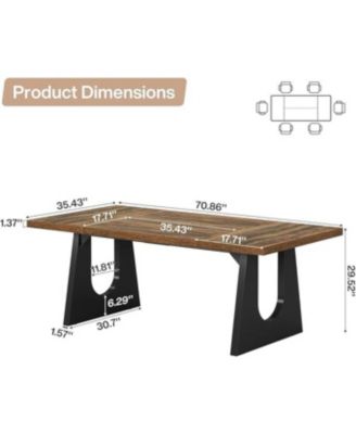 Large Dining Table for 6-8 People, Home Furniture (Dark Brown)