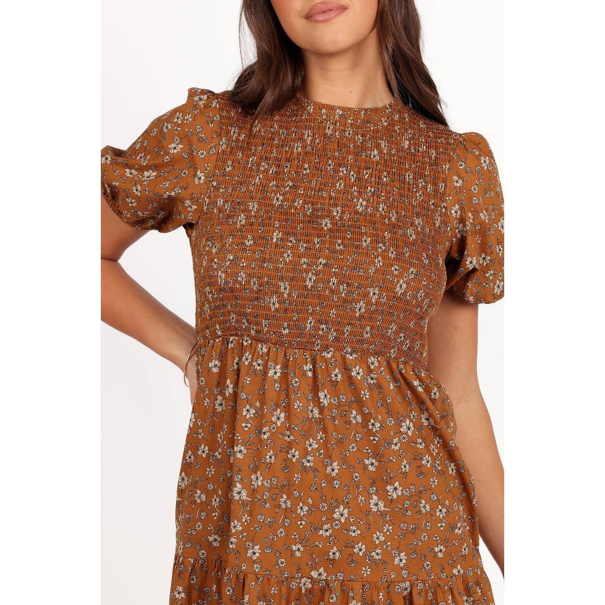 Petal and Pup Women's Naura Shirred Tiered Midi Dress