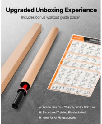 SUGFIT 4FT Barbell Bar 2-Inch Olympic Weight Bar Knurled Grip 550 LB Capacity