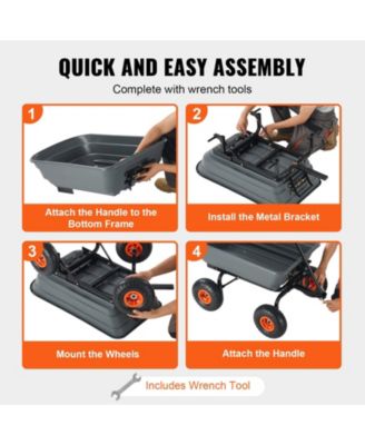 SUGFIT Poly Garden Cart with 600 lbs Capacity & Steel Reinforcement