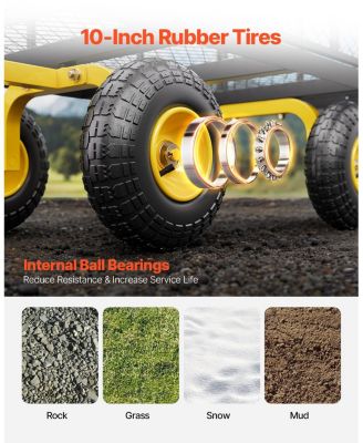 SUGFIT 500 lbs Capacity Garden Cart with All-Terrain Tires & Steel Frame