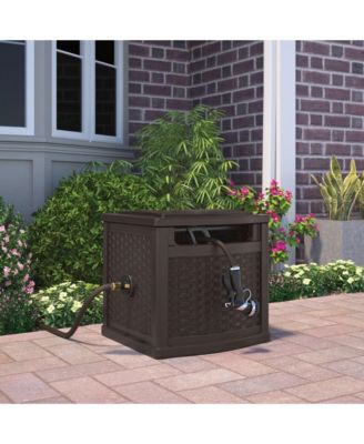 150 Foot Slide Trak Outdoor Garden Water Hose Hideaway for Patio, Java