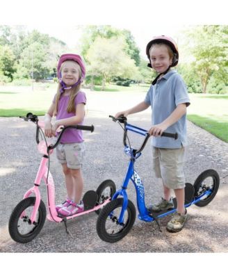 Youth Kick Scooter with Adjustable Height and Inflatable Wheels