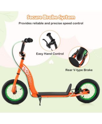 Youth Kick Scooter with Adjustable Height and Inflatable Wheels