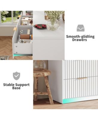 8 Drawer Dresser for Bedroom Storage, Modern Dressers & Chests of Drawers with Fluted Front, Versatile Dresser.