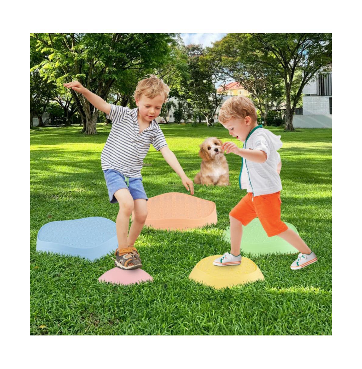 Hongge 5 Piece Kids Stepping Stones Set with Storage Bag