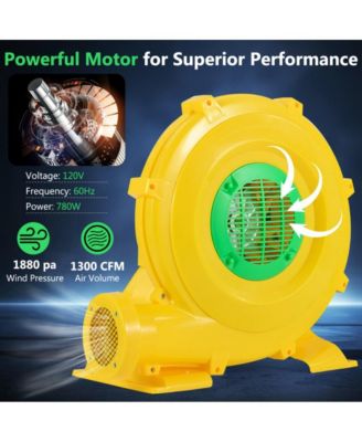 780W 1 HP Bounce House Blower with Handle and Stakes