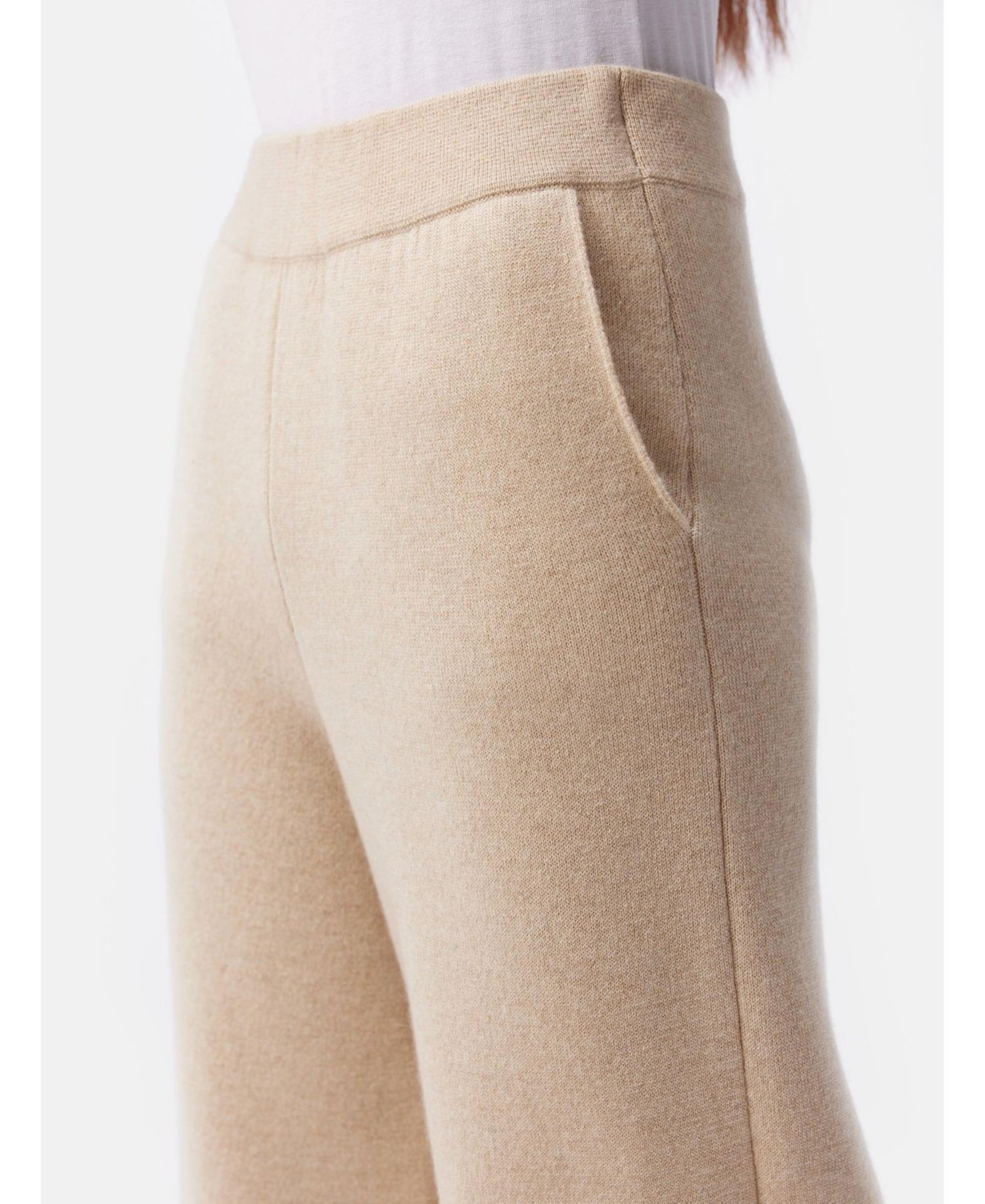 Women's Organic Color Cashmere Wide-Leg Pants