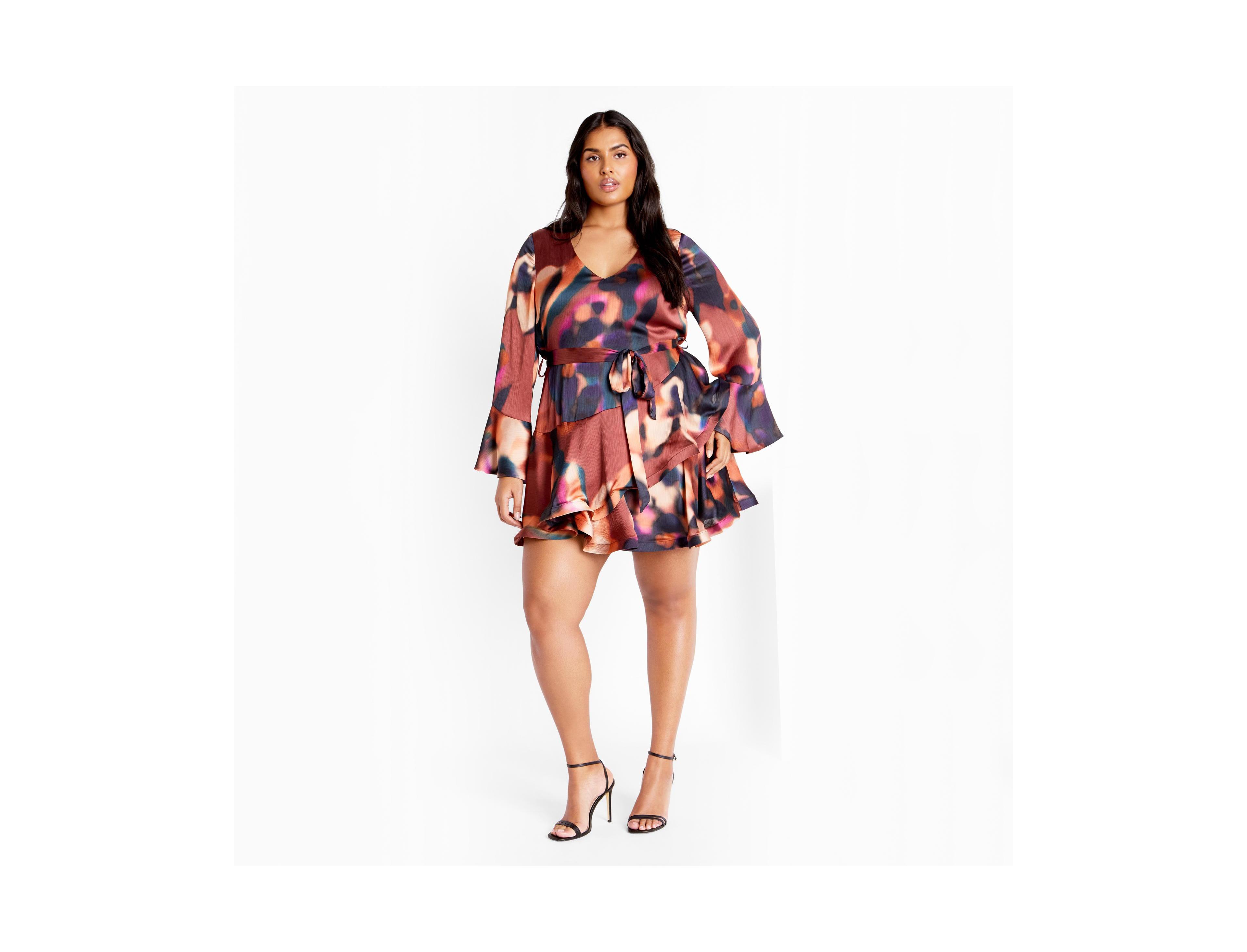 City Chic Plus Cherrie Print Dress