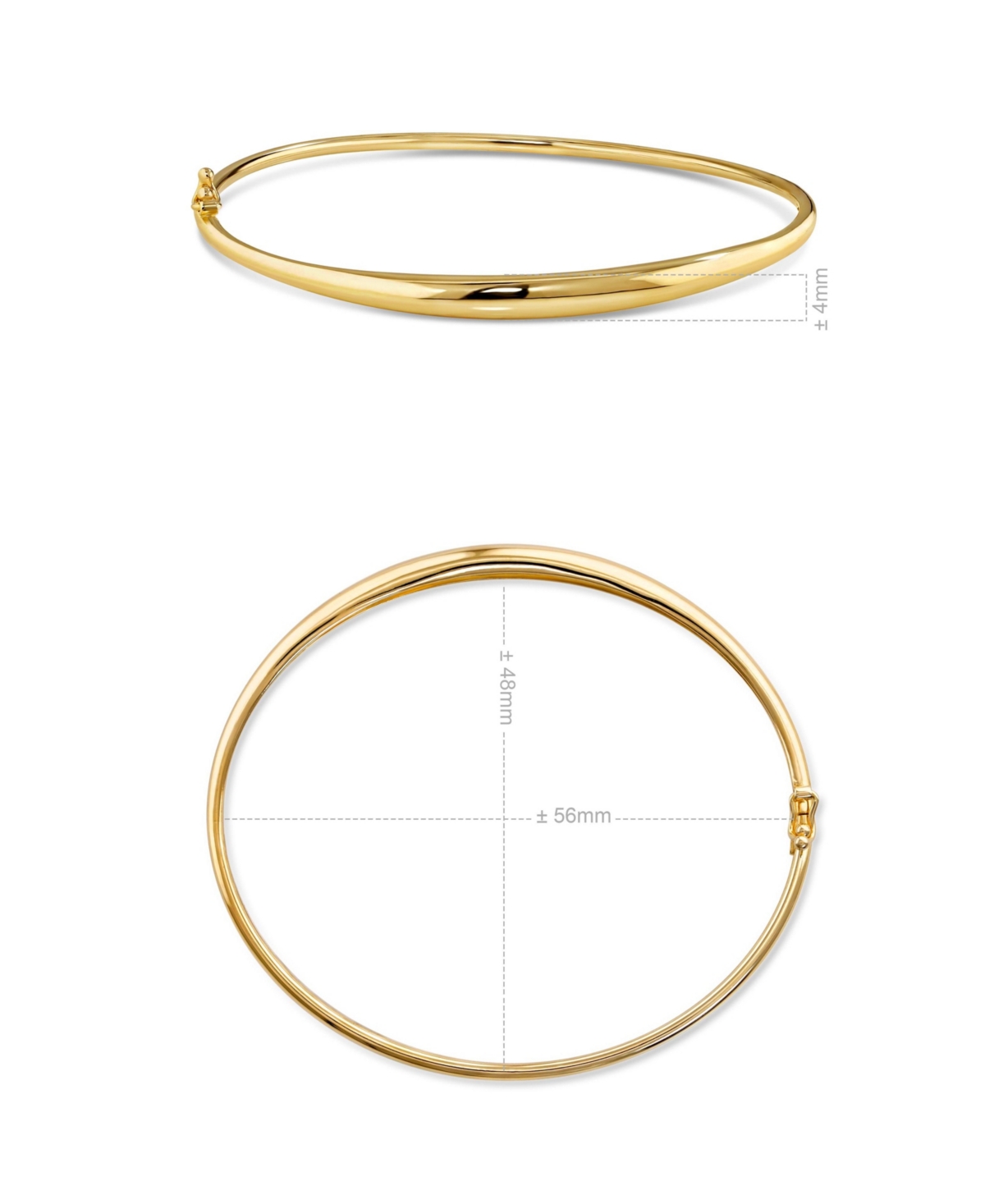 Devata Dome Bangle Bracelet in 14K Gold, Fits Small to Medium Wrist, approx. 4.4 grams