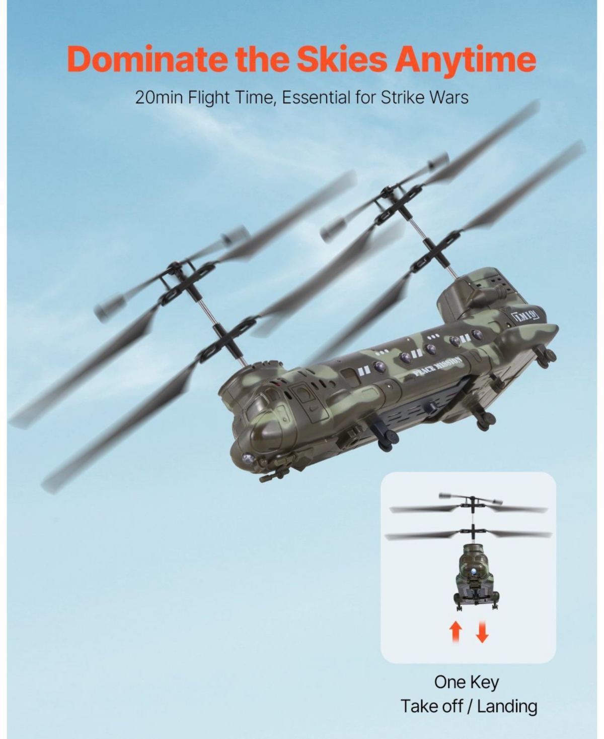 Hongge Rc Helicopter 2.4GHz Military 3.5-Channel with Led Lights