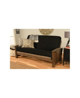 Washington Frame-Rustic Walnut Finish-Canton Black Mattress