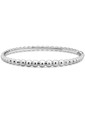 Beaded Ball Bangle Bracelet in Rhodium Plated Sterling , Size