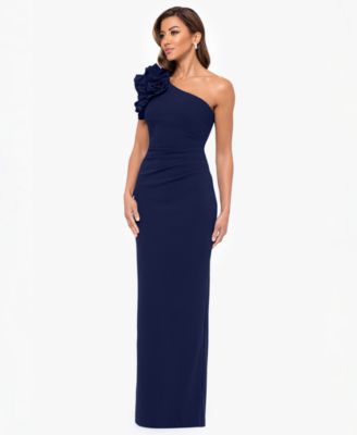 Petite One-Shoulder Long Sheath Gown