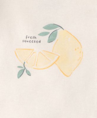 Baby Girls' Lemon Print Bodysuits and Pants, 3-Piece Set