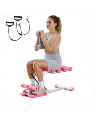 Deep Squat Machine, Adjustable Glutes Trainer with Resistance Bands and Folding Design for Home Leg and Core Workouts
