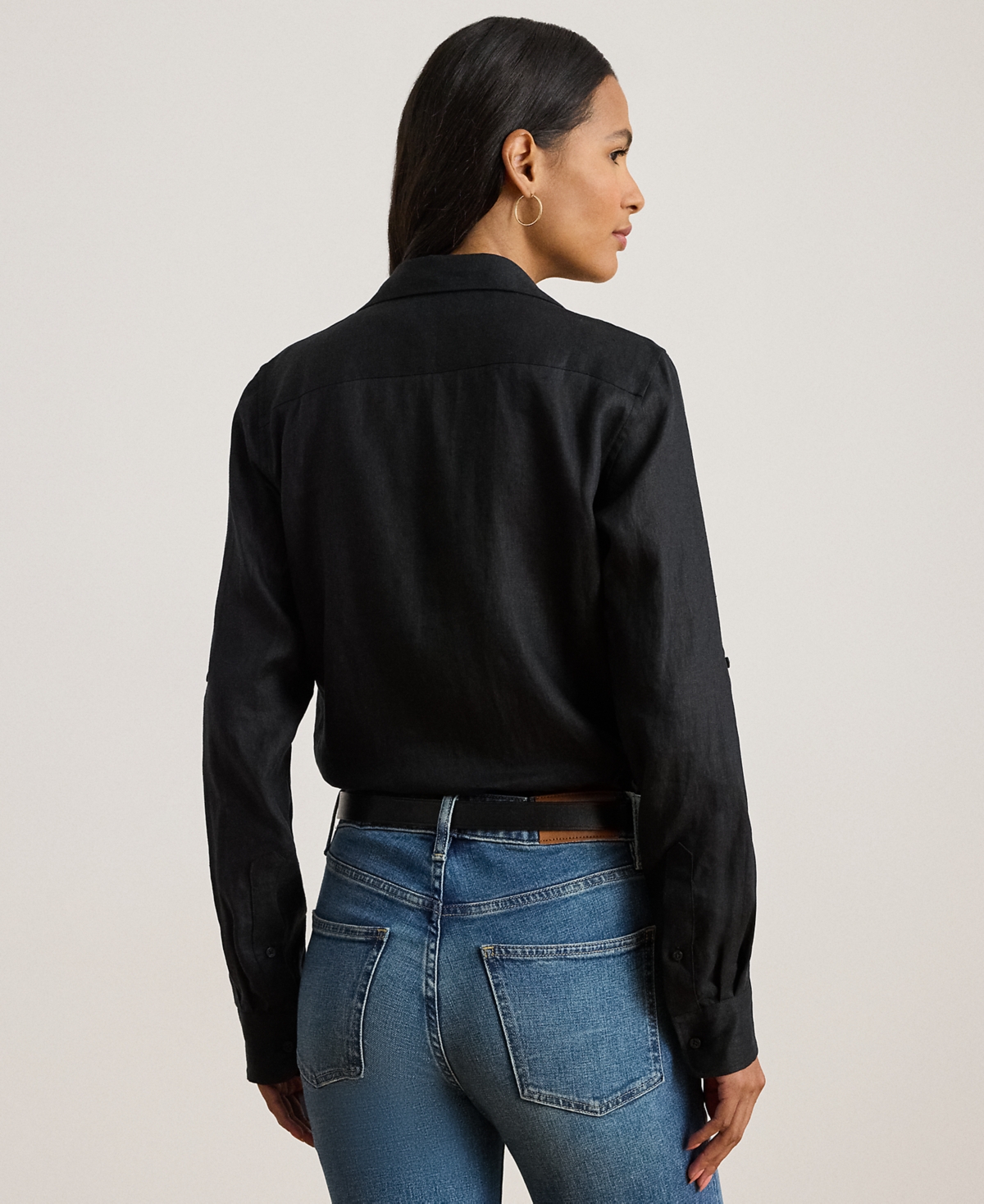 Lauren Ralph Petite 100% Linen Relaxed-Fit Shirt