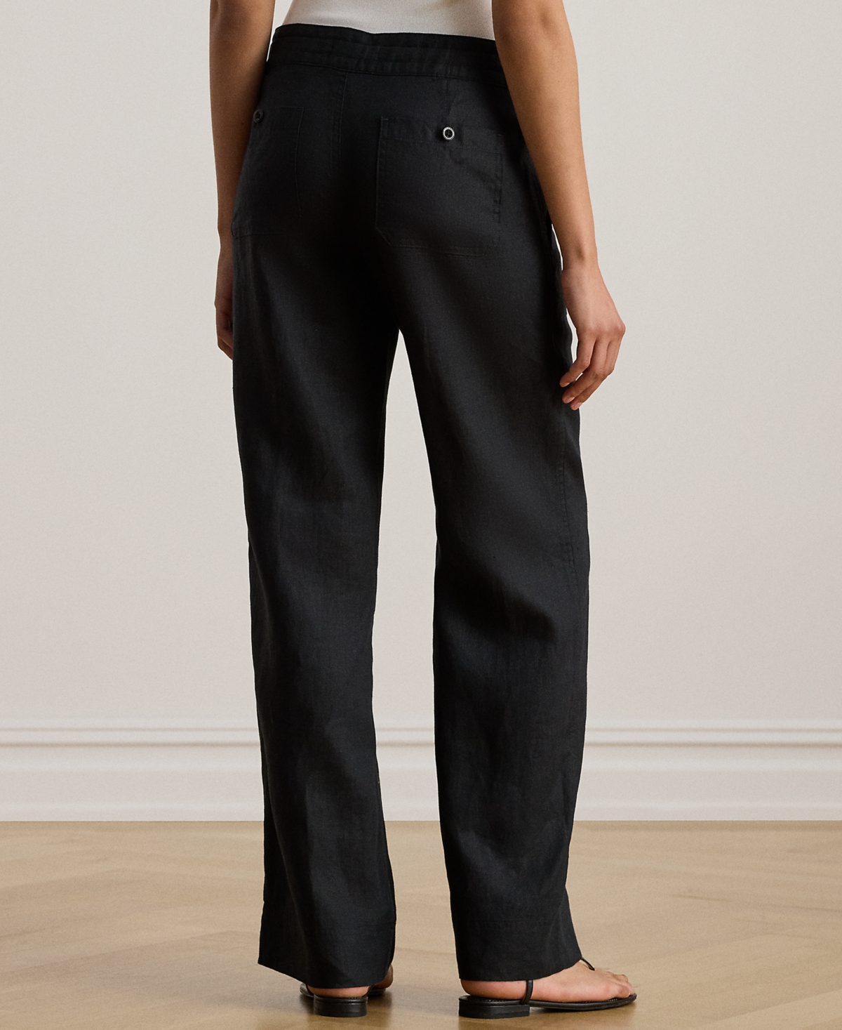 Lauren Ralph Petite 100% Linen Wide-Leg Pants