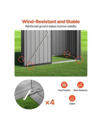 Metal Tool Storage Shed with Waterproof Roof and Air Vents