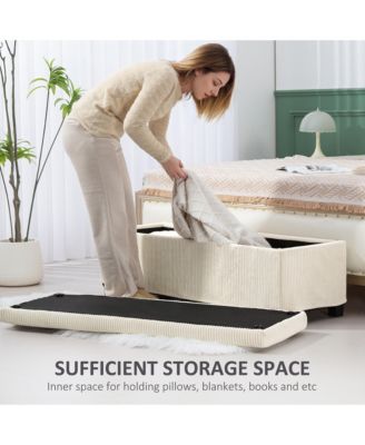 47 Inches Storage Ottoman Bench, Foot Rest with Removable Lid