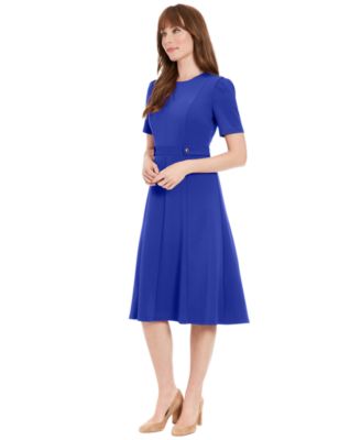 Women's Side Tab Crewneck A-Line Dress