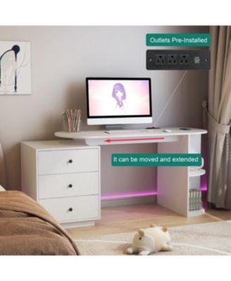 Streamdale Modern Expandable Home Office Desk with Storage & Hutch