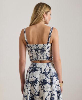 Women's Floral Cropped Bustier Top