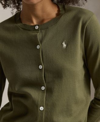 Women's Crewneck Button-Up Cardigan Sweater