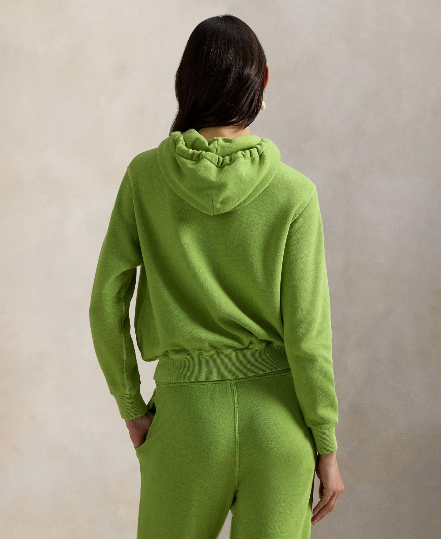 Женское худи Polo Ralph Lauren Full-Zip Drawstring, цвет: Зелёный — фото 4