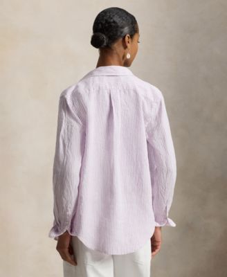 Women's Classic-Fit Striped Linen Shirt