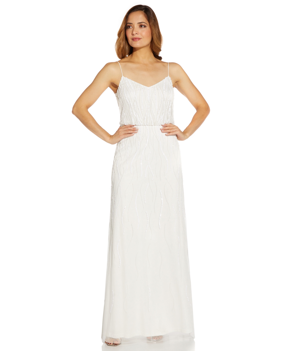 Adrianna Papell Embellished Blouson Gown