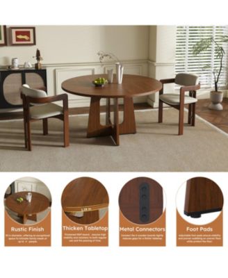 47" Round Farmhouse Dining Table - Spiced