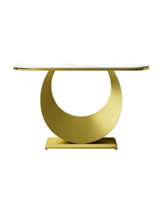 Premium Faux Marble Console Table with Gold Base (120cm/47in