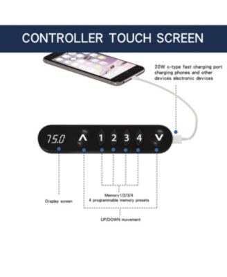 Electric Standing Desk 55" Height Adjustable Computer Table