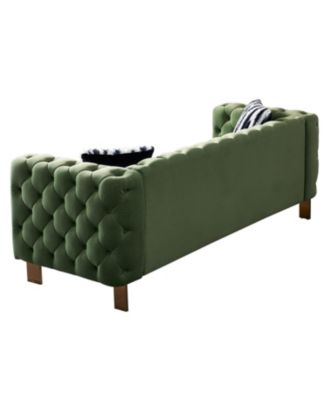 Chesterfield Modern Tufted Velvet Living Room Sofa 84.25"W Couch Mint Green