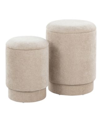 2-Pc. Fabric Marla Upholstered Contemporary Ottoman Set