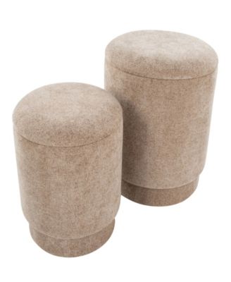 2-Pc. Fabric Marla Upholstered Contemporary Ottoman Set