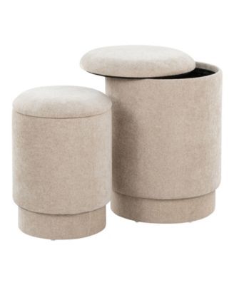 2-Pc. Fabric Marla Upholstered Contemporary Ottoman Set