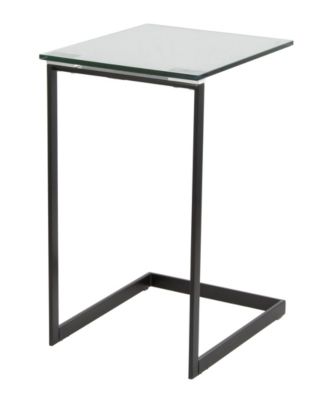 22.5" Glass Zenn Contemporary End Table