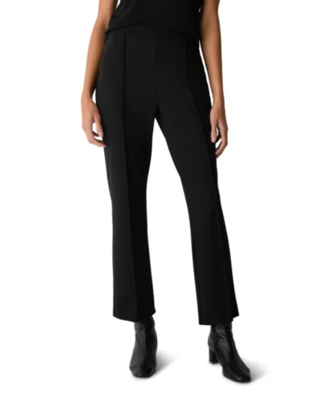 Petite High Waisted Ankle Kick Pants - Black