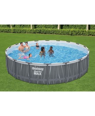Steel Pro MAX 18' x 48" Round Above Ground Pool Set w/LED Light & Remote