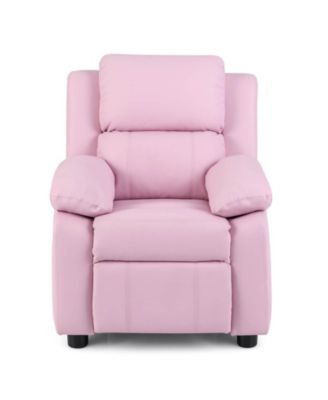 Deluxe Padded Kids Sofa Armchair Recliner Headrest Children w Storage Arms