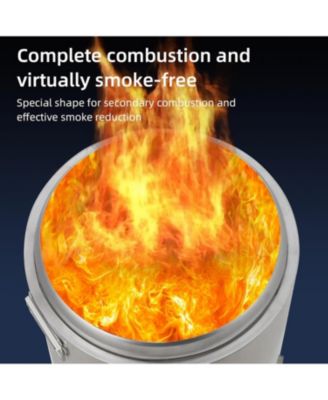 16.5" Portable Smokeless Fire Pit, Stainless Steel Bonfire for Backyard, Patio, Camping & Garden